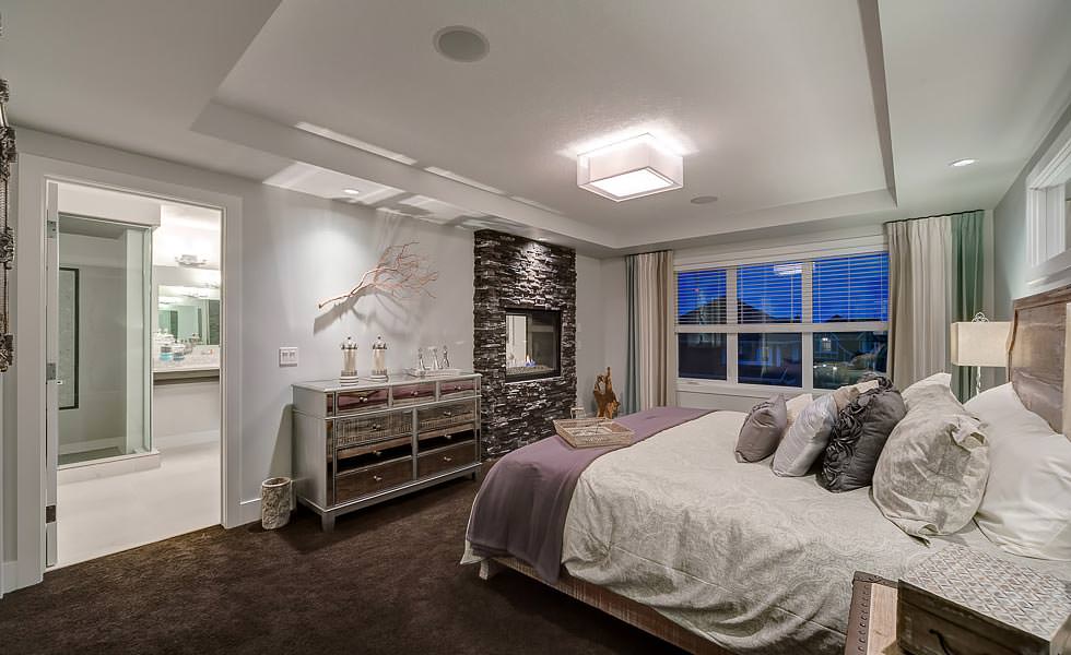 Real Estate photo of bedroom by professional photographer Calgary Photos